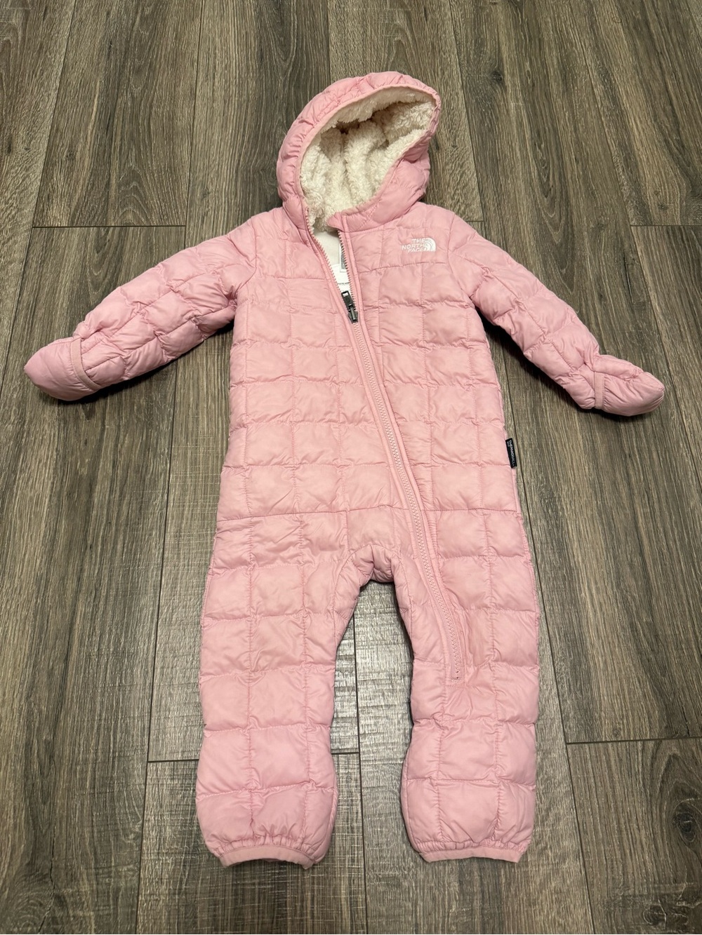North Face kids Baby 12-18 months pink thermoball snowsuit